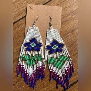Hand beaded earrings. NWOT